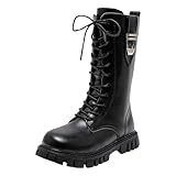 Schneestiefel Kinder Modische Mädchen-Stiefel Kinderschuhe sind Bequeme weiche Flache Stiefel, modische prinzessinnenstiefel Schnüren Flache Winterstiefel für Kinder