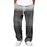 Generisch Baggy Jogginghose Herren Sweatpants Weites Bein Sporthose Regular Fit Jogging Hosen Breite Trainingshose Casual Sweathose Sweathose mit Taschen Stretch Outdoorhose Wandern (Grey, XXXL)