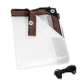 Neegaurd 1.5 x 2.5m Plane wasserdicht transparent mit Ösen, Abdeckplane wasserdichte, Gewebeplane Regenschutz Windschutz für Outdoor Camping Balkon Garten Pavillon Gewächshaus