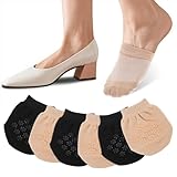 Tucnoeu 6 Paar Zehlinge Baumwolle Atmungsaktiv Halbe Socken Damen Unsichtbare Rutschfeste Halbsocken Geeignet für Sandalen hohe Absätze Ballett Wohnungen