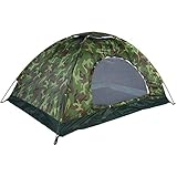 MAGT Camping Zelt, Outdoor 2 Personen Zelt Camouflage UV Schutz Wasserdicht 2 Mann Zelt mit Lüftungsschlitz und Abdeckung für Camping Wandern