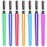 Axingqiwu 2STK Laserschwert, 2 in 1 Einziehbar Lichtschwert Kinder Lightsaber Anwendbar Halloween Verkleidung Cosplay Spielzeug