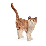 schleich 13836 Katze, für Kinder ab 3+ Jahren, FARM WORLD - Spielfigur, Braun