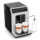 Krups Evidence ECOdesign Kaffeevollautomat mit Milchschlauch, 8 Getränke, 2-Tassen-Funktion, Recyceltes Material, Kaffeemaschine, Weiß/Schiefer, EA897A10