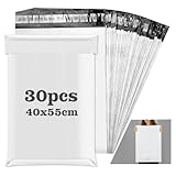 30 Stück Plastik Versandbeutel, 40×50cm Wasserdichte Versandtaschen Warensendung, Versandtüten Für Kleidung mit Selbstklebeband, Grau Blickdicht, Geeignet für Warenverpackung, Logistischen Versand