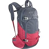EVOC LINE R.A.S. 20 Lawinen-Airbag-kompatibler-Rucksack, Backcountry-Rucksack (BODY HUGGING, Hüftflügel mit Reißverschlusstaschen, Lawinenfach, MAMMUT AIRBAG TECHNOLOGIE), Karbongrau/Rubinrot meliert