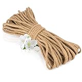 vsshe Natur Juteschnur Kordel, Juteseil 6mm x 15M, Garten Kordel Juteschnur Reißfest, Sisal Seil für Katzen, Starkes Naturfaser Hanfseil für Kratzbaum, Garten, DIY, Dekoration, Bündeln und Camping