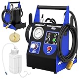 MRCARTOOL KFZ Bremsenentlüftungsgerät 220V Auto Pulsierendes Automatisch Bremsenentlüftungsset Bremsflüssigkeitswechselgerät mit 1 Hauptbremszylinderadapter, 0.5~2.5Bar Einstellbarer Druck