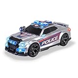 Dickie Toys 203308376 Toys Street Force, Polizeiauto, Sondereinsatz Polizeiwagen, motorisiertes Spielzeugauto, Kofferraum zum Öffnen, mit Licht & Sound, inkl. Batterien, 33 cm, ab 3 Jahren, Silber