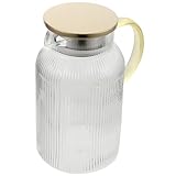 COLLBATH Glaskaraffe Hitzebeständig Dickes Glas Kanne für Tee und Getränke Großer Fassungsvermögen mit Rutschfestem Deckel Vielseitig für Heiße und Kalte Flüssigkeiten