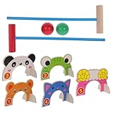 Supvox 1 Satz Krocket Klassisches Outdoor-Spiel Spielbälle Für Vintage Hinterhofspiel Kick-Crocket-Spiel Rasen Erholungsspiel Rasenkante Erkennen Kindergeschenk Hölzern