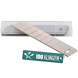 eberSHOP® Abbrechklingen für Cuttermesser - 100 Stk. - 18mm x 110mm - Besonders scharf - Ersatzklingen aus Stahl - Universell einsetzbar und besonders hart