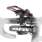 UPPEL Handyhalterung Fahrrad + Fahrradlicht 2 in 1 2600 Lumens 8000mah 5 LEDs 4-Lichtmodi Led USB C Ladeanschluss Fahrradlich Vorne Einfache Installation für Nacht Reiten-Schwarz