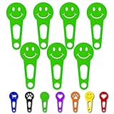 OnAir Einkaufswagenchips Einkaufswagenlöser zum sofort abziehen; Einkaufswagen-Chip Schlüsselanhänger; Einkauf-Wagenchip sofort wieder ablösen und Schlüssel einstecken (Grün, Happy Face, 7 Stück)