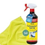 1x PUFAS Schimmel-Spray Aktiv-Chlor CL 1 Liter 005404000, inklusive 1x kör4u Mikrofasertuch gelb