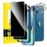 Pnakqil Sichtschutz für iPhone 13 Mini Panzer Schutz Glas mit Kameraschutz,Privacy Schutzfolie Displayschutz,Anti-Spy Schutzglas Panzerfolie Blickschutz mit Rahmen Positionierhilfe,2+2 Stück