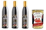 Andrea Milano- Crema con Aceto Balsamico di Modena Creme mit Balsamico-Essig aus Modena 3x250ml+ Italian Gourmet polpa 400g