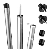 2X Stahl Zeltstange - mit Spitze - Teleskopstange 170-260 cm - Aufstellstange Ø22-19mm | Tarpstange - Sonnensegel