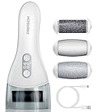 PRITECH Elektrischer Hornhautentferner Fußpflege Hornhaut Entfernen wiederaufladbar Pediküre Hornhautfeile Callus Remover (1138T-Weiß)