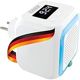 SCHWAIGER Steckdosenradio Radiowecker Radio Wecker Steckdose FM UKW Bluetooth Bewegungsmelder Nachtlicht Display klein mini Badezimmer Küche Schlafzimmer