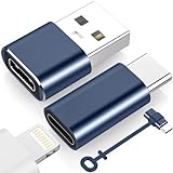 YLLZI Lightning auf USB C Adapter für iPhone 15 Pro Max Plus & USB C auf USB Adapter für iPhone 14 13 12 11 X SE, für MacBook Pro/Air, für Galaxy S22/Note 10, nicht für Kopfhörer/Audio