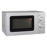 Exquisit Mikrowelle WP 700 J17-3 silber | 700 W Leistung | 20 L Garraum | Mikrowelle unterbaufähig | 5 Programme | Timer | Microwellengerät platzsparend