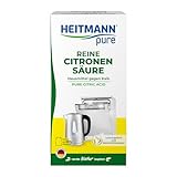 HEITMANN pure Reine Citronensäure | Vielseitiger Bio-Entkalker für Küche & Bad | Leistungsstarkes Pulver zur Kalkentfernung | Lebensmittelsauber & 100% reine Citronensäure | 350 g