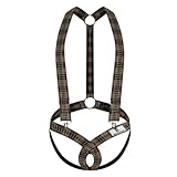 OLIns Men's Jockstrap Wrestling Singlet Leotard Conjoined Triangle Briefs Convex Suit Bodysuit Jumpsuits(Bistre,S)