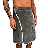 HOMELEVEL Saunakilt für Damen mit Klettverschluss und Tasche aus 100% Baumwolle Sauna Kilt Sarong, Herren Anthrazit/Mint, S-XXL