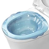 SITZ BAD für die Toilette, über der Toilette SITZ BAD für Hämorrhoiden, Anti-Overblow-tragbares Bidet mit Abflusslöchern, SITZ-BAD für Hämorrhoiden nach der Geburt private Pflege (blau)