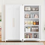 Aktenschrank Mehrzweckschrank Vorratsschrank Garderobenschrank Putzschrank Besenschrank mit verstellbaren Einlegeböden Schuhschrank Stahl-Aufbewahrungsschrank 70 x 155 x 35 cm Weiß