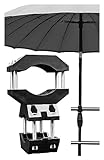 KD-TECH Stabiler Sonnenschirmhalter - Sonnenschirmständer für Balkon und runde, eckige Geländer - Sonnenschirmbefestigung ohne Bohren