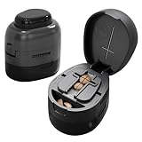 Dzmuero Tablettenteiler, Tablettenschneider, Einstellbar, 1 in 2 unterteilt, 1 in 4 unterteilt, Multifunktionaler Medizinschneider, Tablettendose für alle tabletten kostenlos (Schwarzgrau)