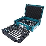 Makita E-11542 Werkzeug-Set 87-teilig im MAKPAC Gr.1, für Mechaniker, Handwerkzeug, Schraubendreher, Maulschlüssel, Bits, Stecknüsse, Ratsche