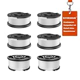 Rivershine GE-CT 18/28 Li Rasentrimmer Fadenspule Kompatibel mit Einhell GE-CT 18/28 Li, GE-CT 18/28 Li TC, und GE-CT 18/260 Li Akku-Rasentrimmer(6 Spulen)