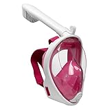 Emsmil 180° Schnorchelmaske Tauchmaske Vollmaske Vollgesichtsmaske Taucherbrille Snorkeling Mask Full Face Anti Fog für Schwimmen Schnorcheln Tauchen Kinder Kids Rosa XS