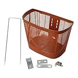 MotiveTech Frontkorb, Gepäckträger, Einfache Montage, Lenkerkorb, Ideal für Reisen Und Einkaufen, Braun