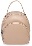 Caspar eleganter Damen Leder Rucksack Rucksacktasche City Backpack - PREMIUM LINE - Modell No.793 - Made in Italy, Farbe:rosa beige, Größe:One Size