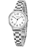 CIVO Damen Uhr Silber Edelstahl Quarz Analog Wasserdicht Armbanduhr Damen Minimalistische Klassisch Elegante Kleid Geschenke Uhren fur Frauen Damen