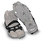 Navaris Spikes für Schuhe - Silikon Schuhspikes mit Edelstahl Ketten - Schnee EIS Wandern Sport - Schuhkrallen für Damen Herren Kinder