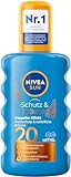 NIVEA Sun Schutz & Bräune Sonnenspray LSF 20 (200 ml), Sonnencreme mit Pro-Melanin-Extrakt für eine ebenmäßige Bräune, sofortiger Sonnenschutz mit UVA/UVB-Filtersystem