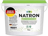 Natron Pulver Baking Soda 5kg I Deutsche Herstellung u. Abfüllung I Hochreine Lebensmittelqualität I Backpulver I Recyclefähiger, wiederverschließbarer Eimer