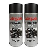 Schwarz matt 2 Spraydosen AUTOLACK SCHWARZ MATT je 400ml