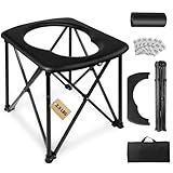 Sckee 2025 Verbesserte Camping-Toilette, 39,6 cm, tragbare Toilette für Erwachsene, ultraleichtes tragbares Töpfchen, 2-Sekunden-Setup, kompaktes Design für Wandern, Autoreisen, LKW, Wohnmobil