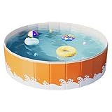 Nicht aufblasbarer Swimmingpool, Boden Kompakter Außenpool, Tragbares Faltbares Badewannenbecken, Platzsparende Wasserpools für Erwachsene, Hinterhofgarten, Sommerwasserspiele und Partys