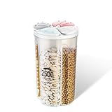 Yeswell 2.5L Luftdichte Vorratsbehälter, 4-Gitter Clear Vorratsdosen Frischhaltedosen Schüttdose, BPA Frei Versiegelte Aufbewahrungsbox, Luftdichte Lagerung Gläser für Lebensmittel (4-Gitter 2500ML)