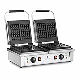 Royal Catering RC-WM201 Doppel-Waffeleisen rechteckig 2 x 2.000 W belgisches Waffeleisen Waffeleisen belgische Waffeln