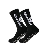Xcupthey Herren-Fußballsocken, rutschfeste Socken für Männer, Anti-Training, athletische Griffsocken, Schwarz 1 Stück, 35 EU