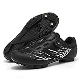 Mateju Fahrradschuhe MTB Herren Damen 36-47EU, Mountainbike Schuhe mit Klicksystem Herren Damen rutschfeste Atmungsaktive für Outdoor Radschuhe (A19 Schwarz,46)