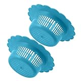 TOGEVAL 2 Stück Abflusskorb Küchenspüle mit Griff Hochdichtes Sieb für Haar Speisereste Vielseitiger Schutzfilter für Bad Küche und Wohnmobil Einfach zu Reinigen und Transportieren Blau